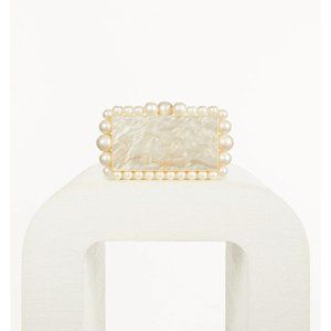 Cult Gaia eos pearly acrylic clutch